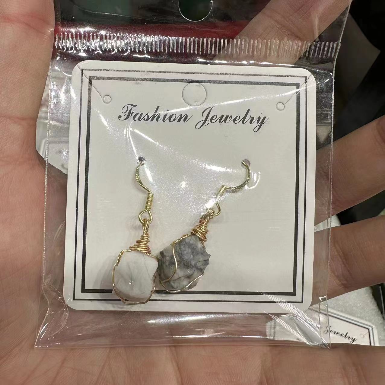 Wholesale Natural Crystal Irregular Rough Stone Handmade 18K Gold Wire Wound Citrine Earrings ACC-ES-XiuK001