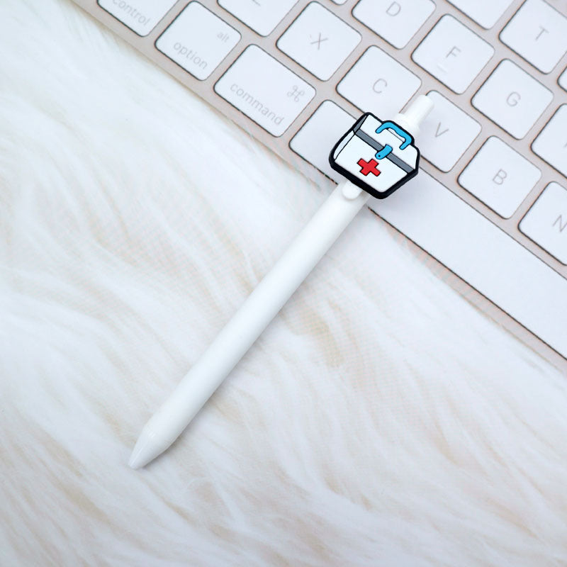 Wholesale  Cartoon PVC Creative Solid Color Doctor Medical 0.5 Pen Press Gel Pen