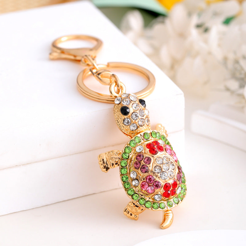 Wholesale Colorful Turtle Rhinestone Metal Keychain ACC-KC-YuanFei014