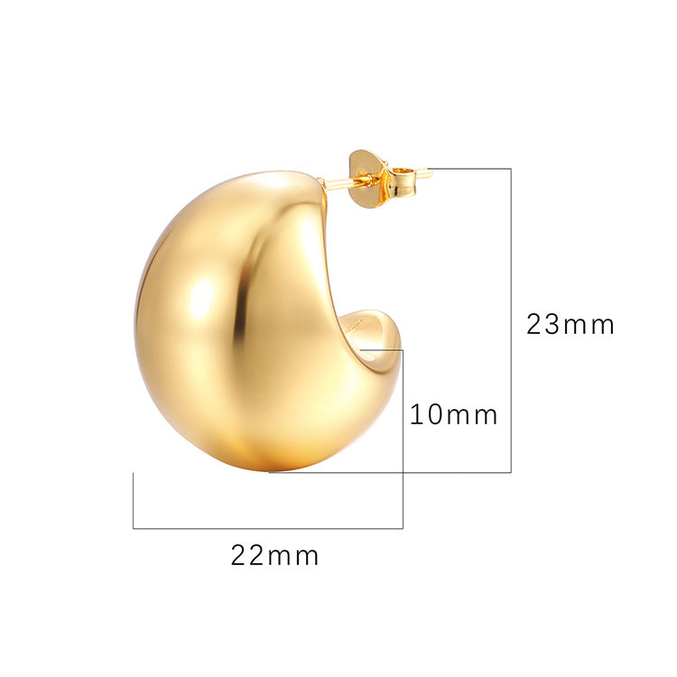 Wholesale Gold Stainless Steel Earrings Hollow Gold Plated Earrings ACC-ES-LingHai001