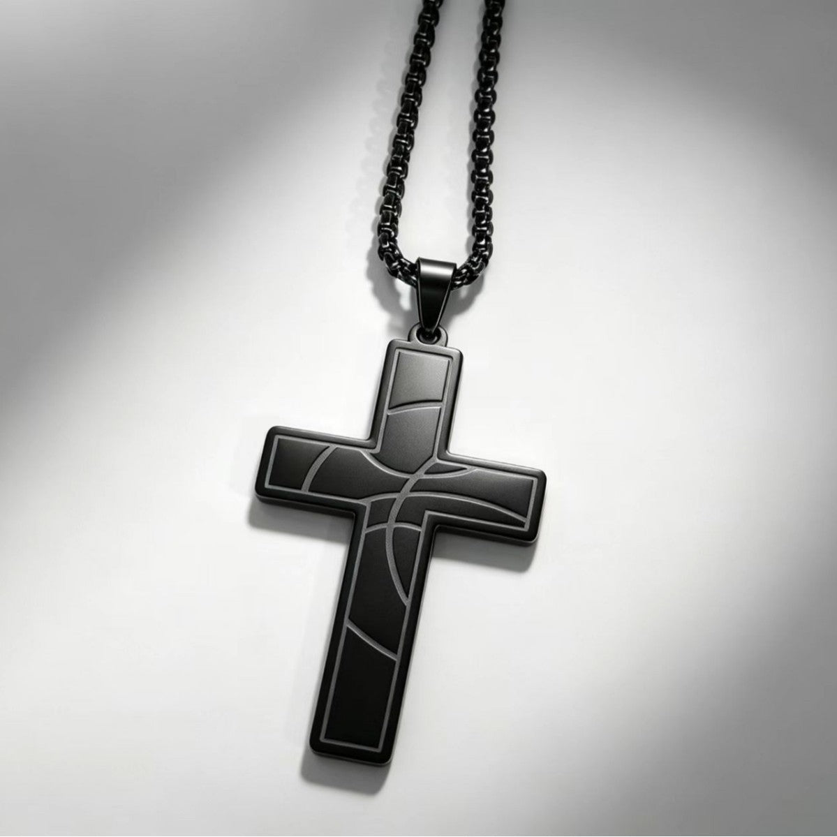 Wholesale Trendy Hip-Hop Basketball Cross Necklace Stainless Steel Jewelry Accessory for Men Gift