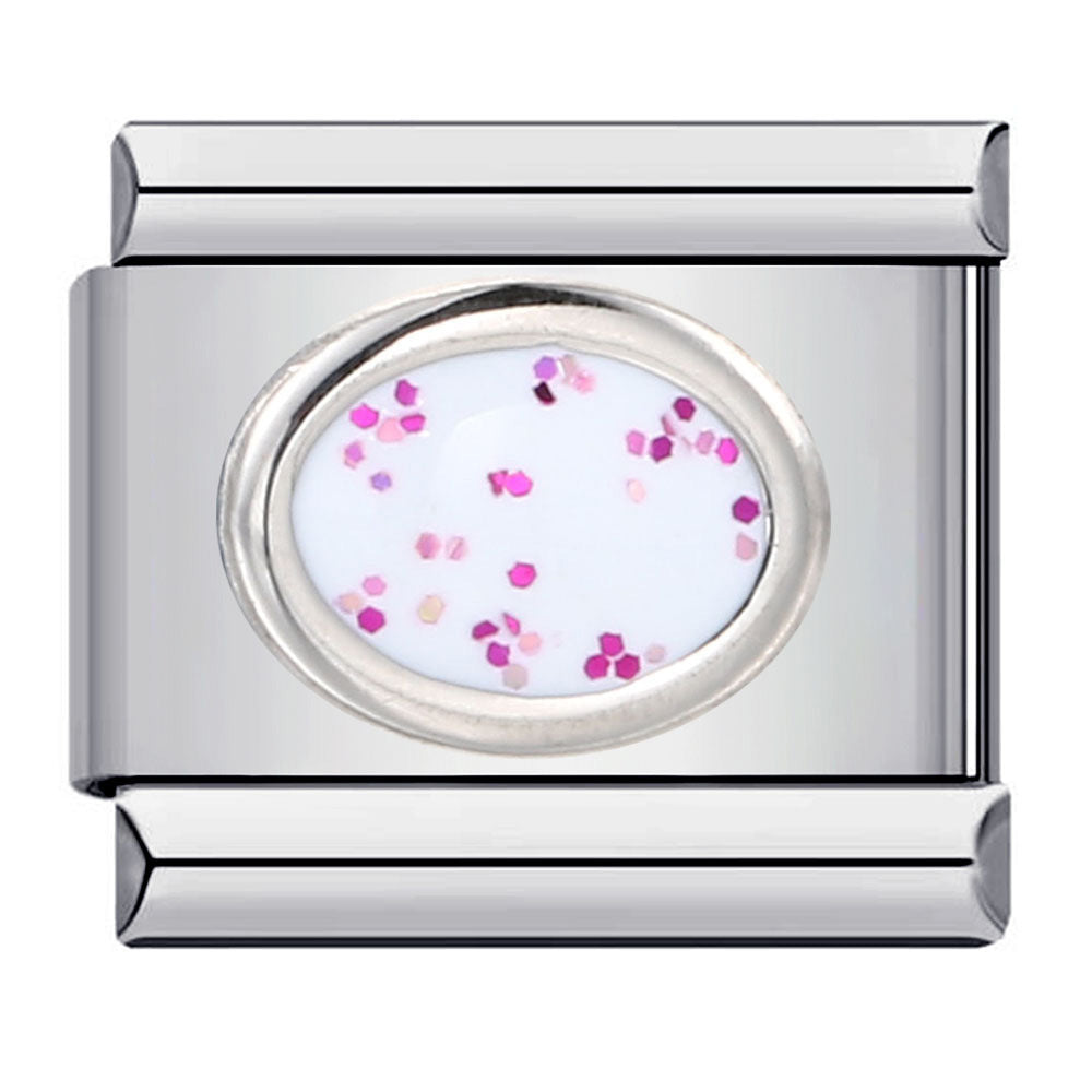 Wholesale Italian modular Stainless steel oval stamping colorful oil drip DIY  bracelet