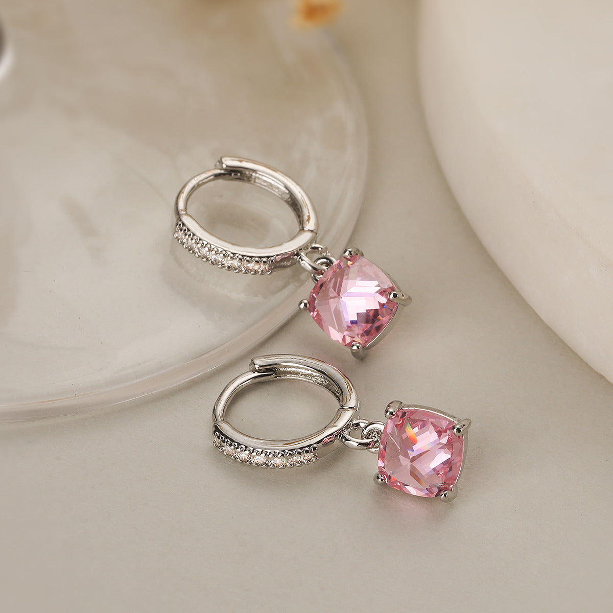 Wholesale High-grade Copper Plated Real Gold Zircon Earrings ACC-ES-AG003