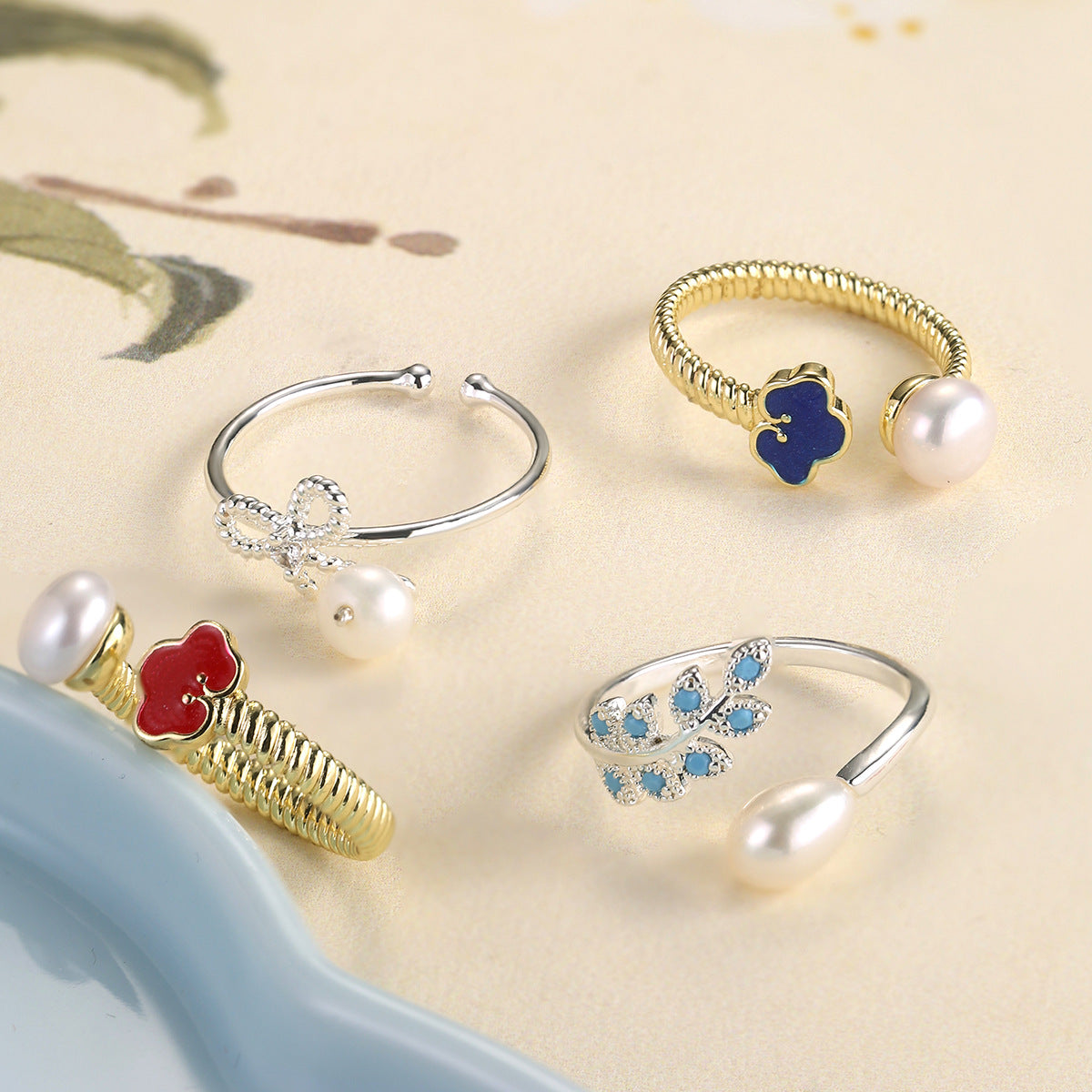Wholesale Adjustable Opening Ring  Freshwater Pearl Ring