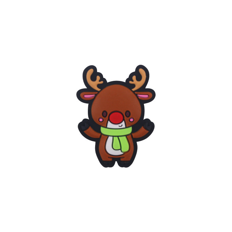 Wholesale 10pcs Cartoon Christmas Santa Claus Silicone Beads Focal Beads DIY Accessories  ACC-BDS-GuangTian050