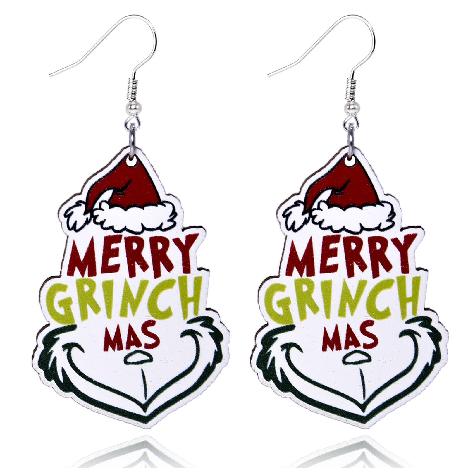 Wholesale Christmas Wooden Earrings Christmas Tree Santa Claus Green-Haired Monster Earrings