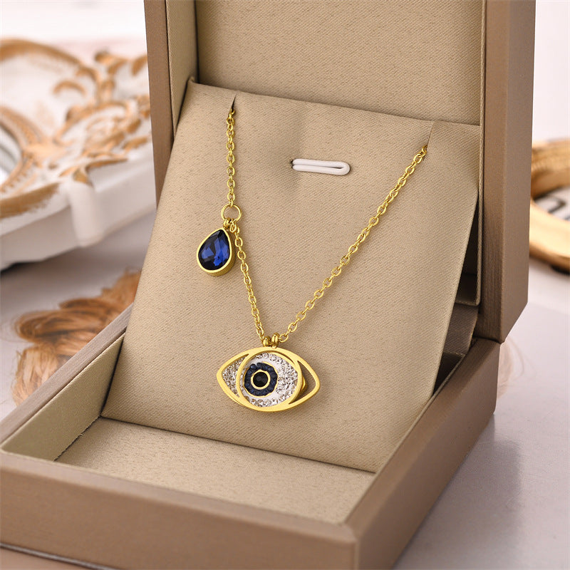 Wholesale Titanium Steel devil' s eye necklace