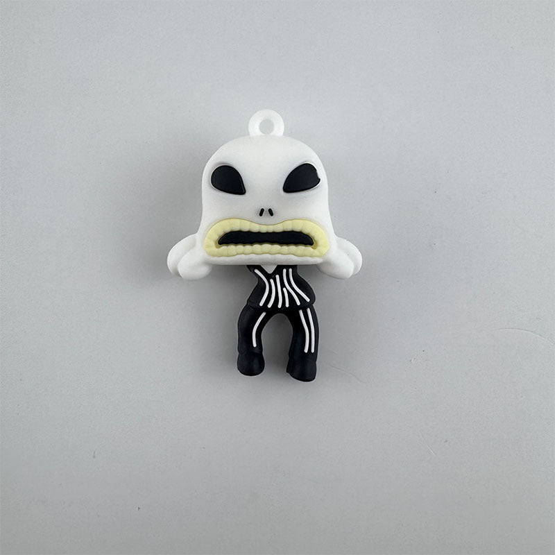 Wholesale 3D PVC Cartoon Pumpkin Pendant Keychain  Decorative Accessory