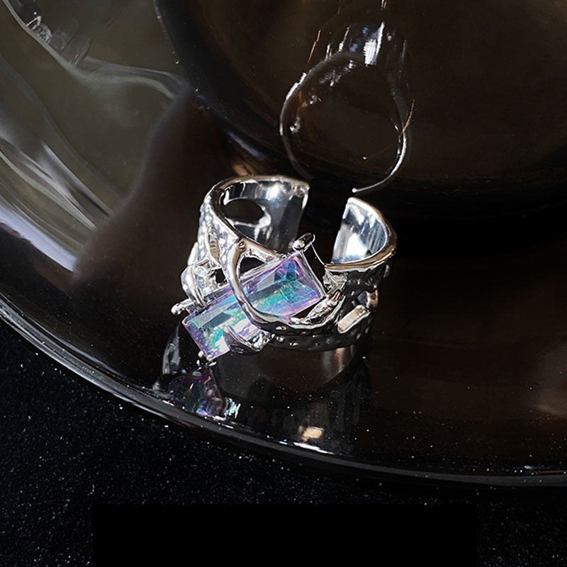 Wholesale Lava Liquid Thorn Open Red Hollow Ring