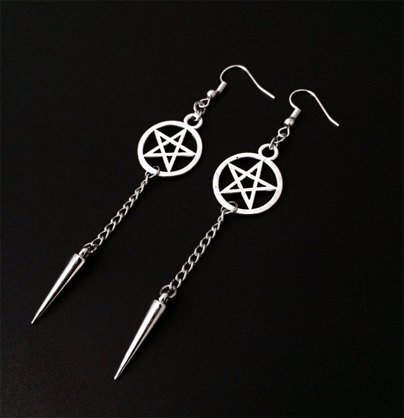 Wholesale Gothic Pentagram Sword Dagger Earrings