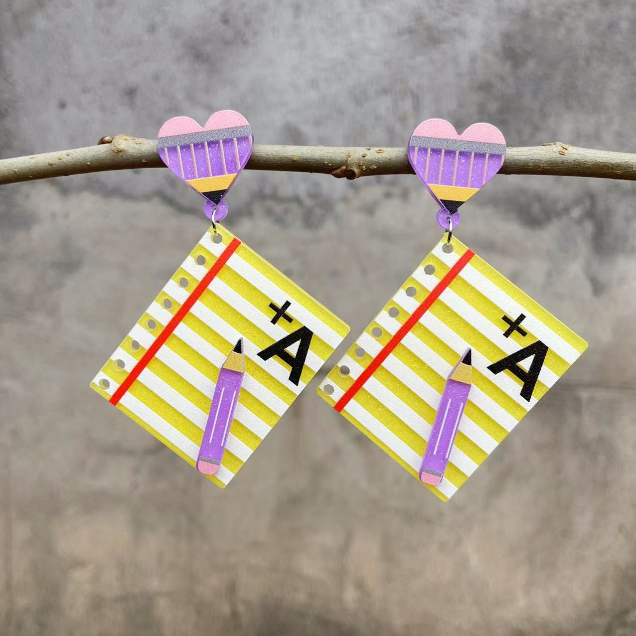 Wholesale Student Teacher's Day Acrylic Pencil A Earrings