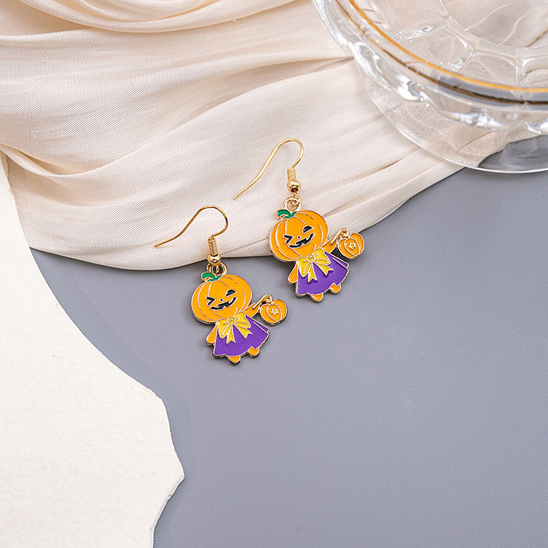 Wholesale Alloy  Bat Pumpkin Earrings