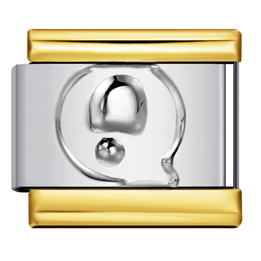 Wholesale Italian Charm Bracelet 9mm DIY letter Creative Stainless Steel Composable Bracelet