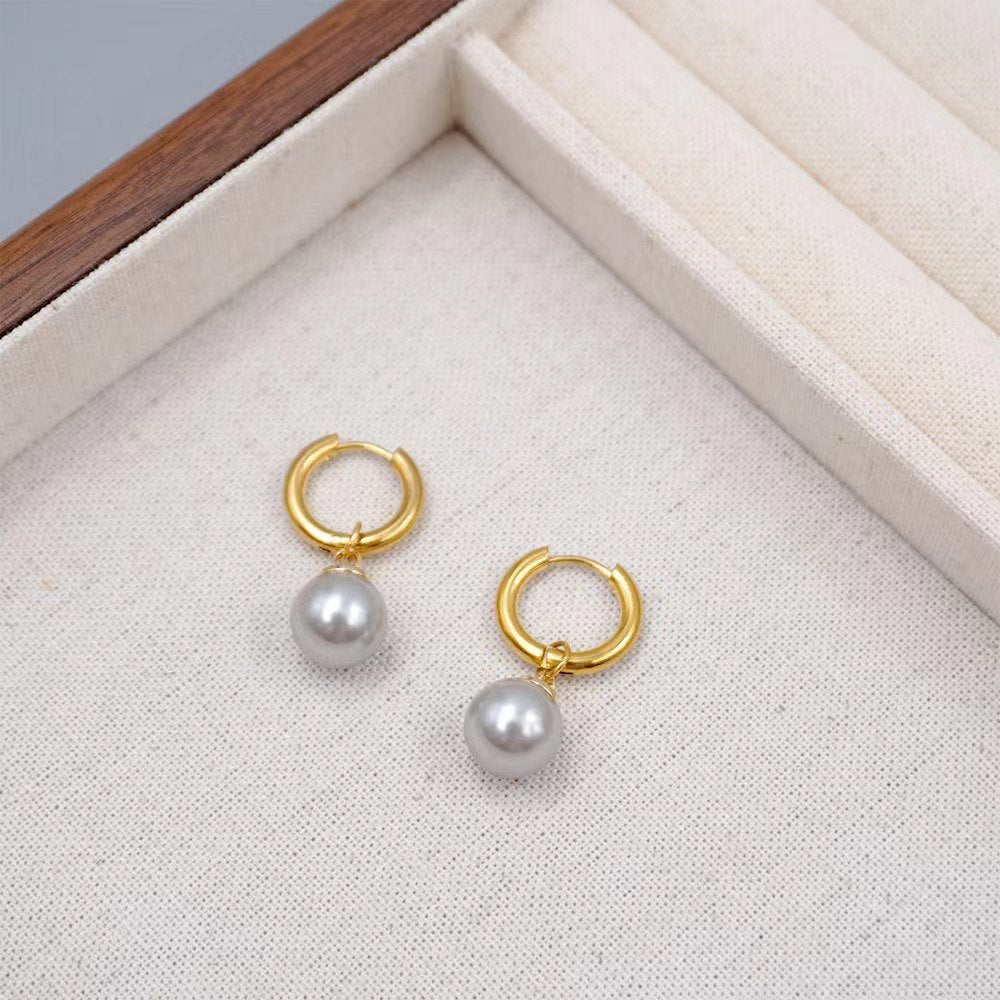 Wholesale Pearl  Buckle Women's Light Luxury  Earrings