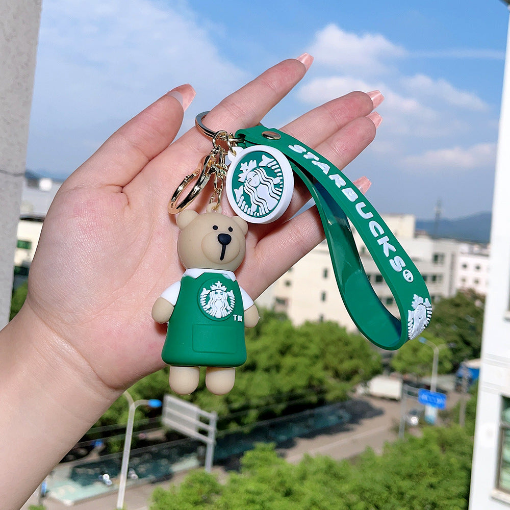 Wholesale Bear Barista Epoxy Doll Keychains ACC-KC-QiWei005