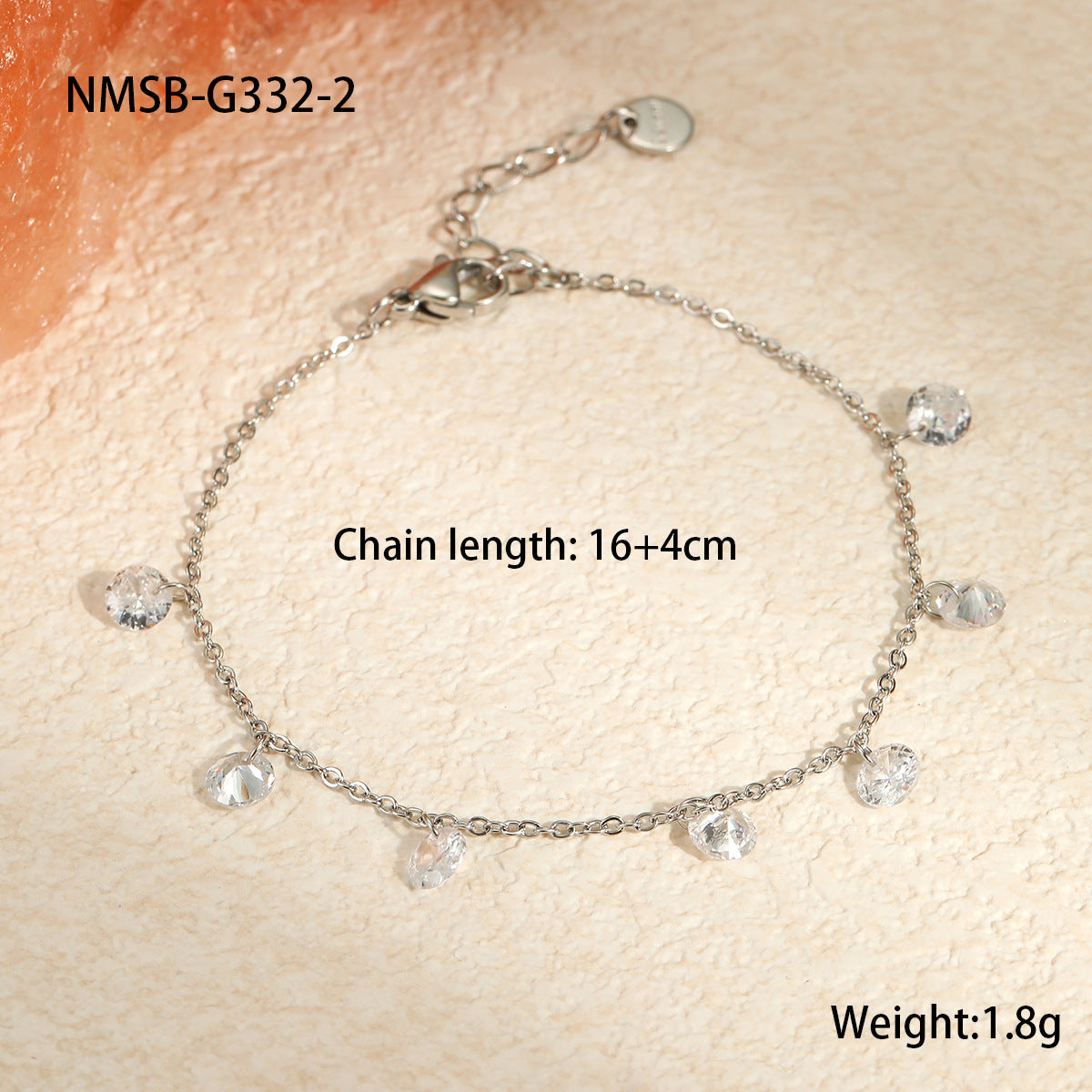 Großhandel Farbe Zirkon Serie Edelstahl Halskette Armband