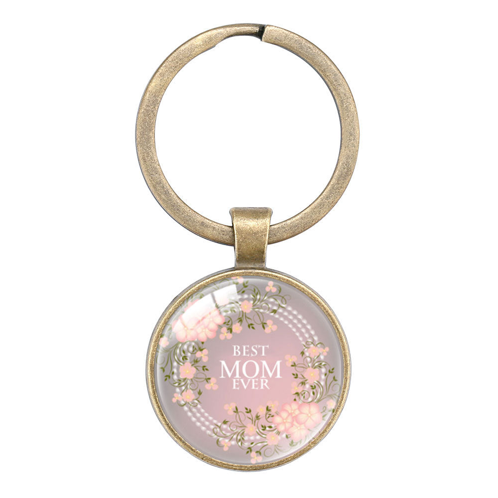 Wholesale Keyring Mom Mother' s Day Glass Keychain