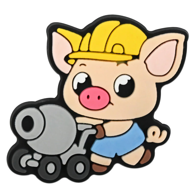 Wholesale Random 100pcs Cute cartoon animal series PVC Soft Rubber Shoe Buckle Decoration