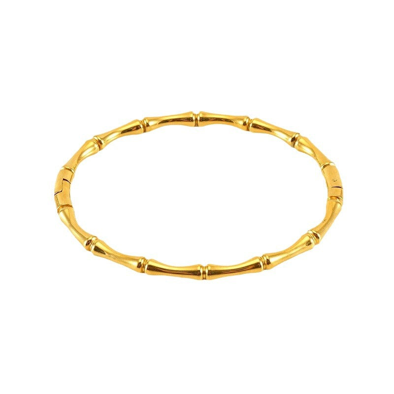 Wholesale  golden bamboo Stainless Steel plain bracelet