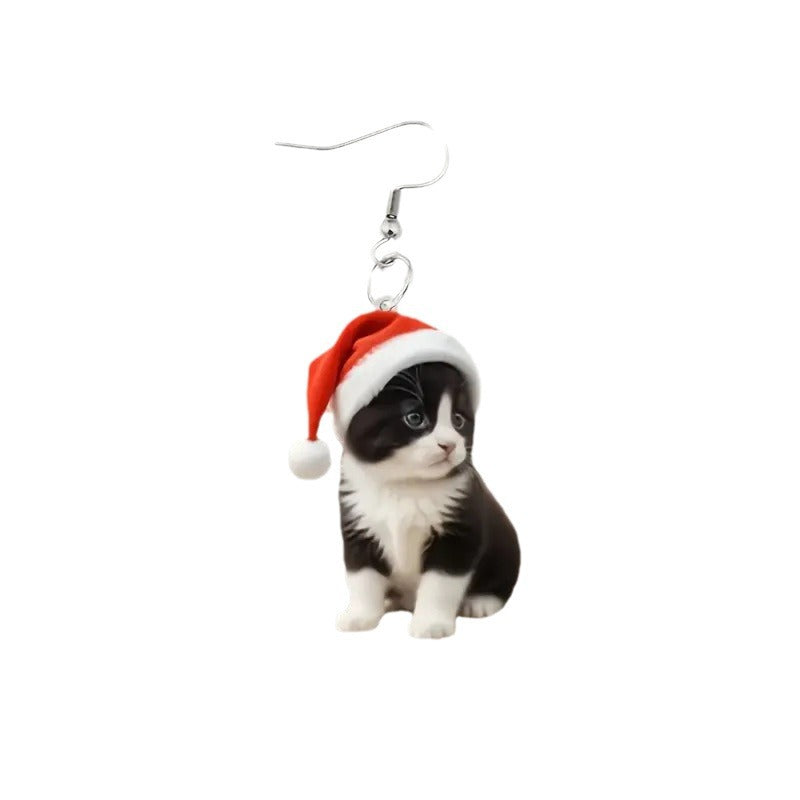Wholesale Christmas Cute Cat Acrylic Earrings ACC-ES-Xiyin008