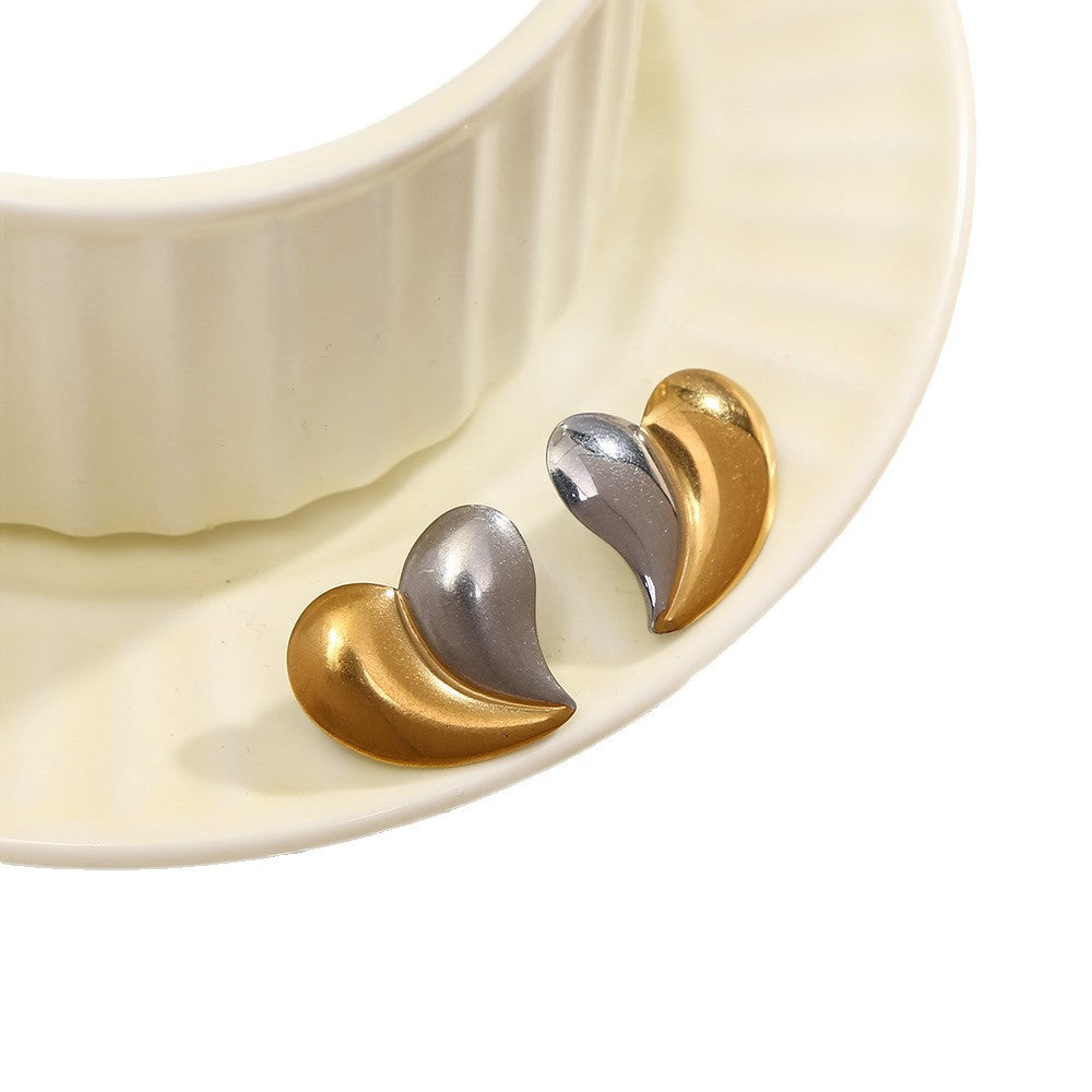 Wholesale  Contrasting Color  Irregular Stainless steel Earrings