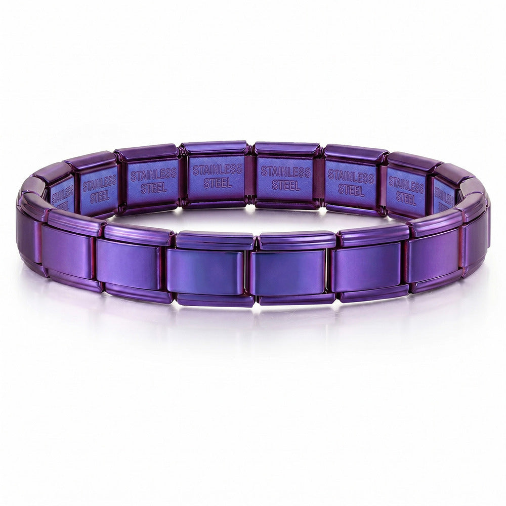 Wholesale Stylish Unisex Electroplated Stainless Steel Italian Charm Bracelet for Everyday Wear and Boutique Resale