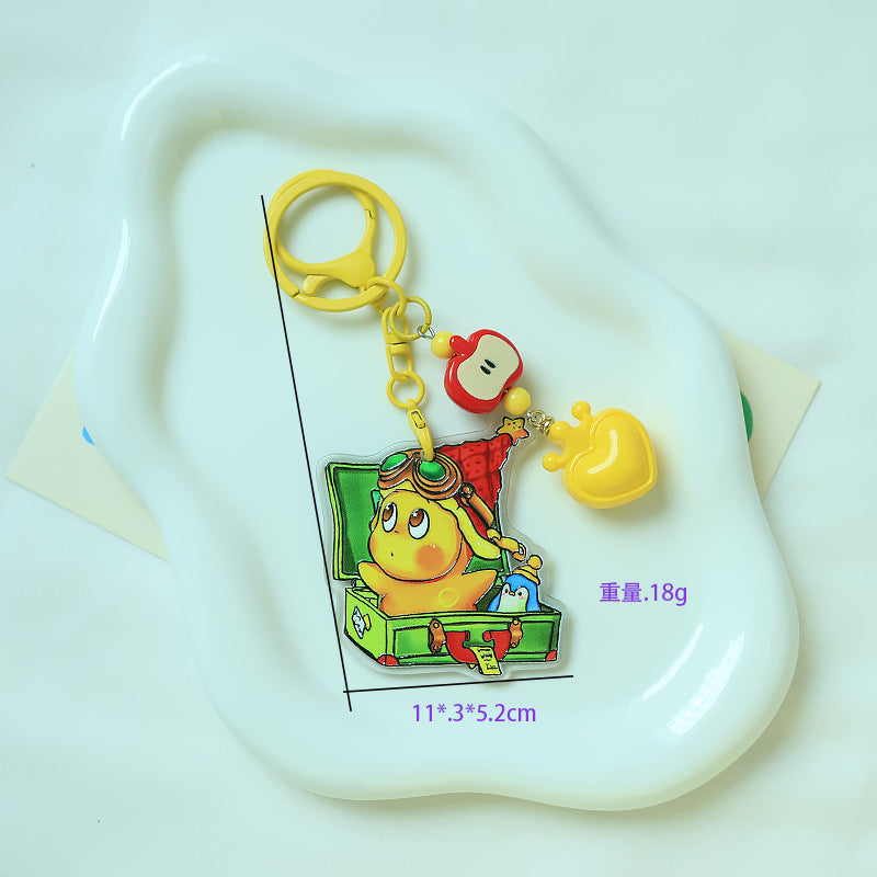 Wholesale Cute Red Apple Star Man Acrylic Relief Keychain