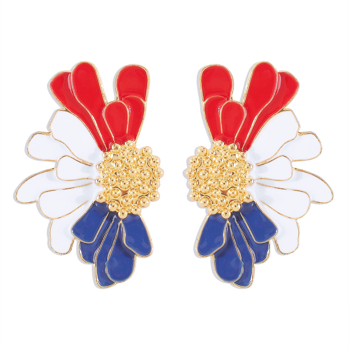 Wholesale exaggerated colorful big flower earrings