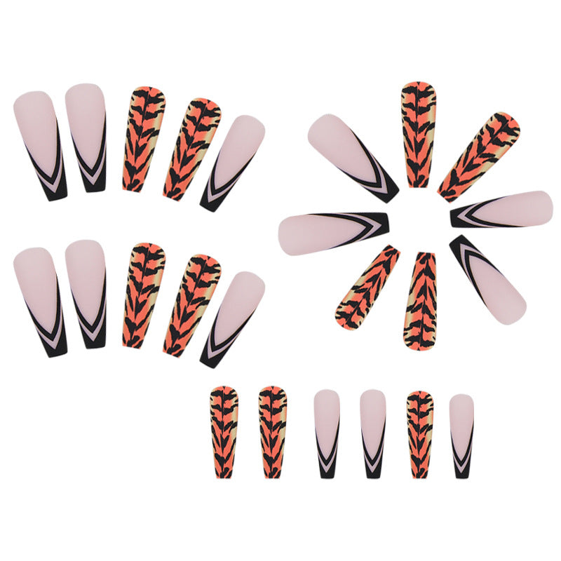 Wholesale Plastic Press on Nails Kits Matte Leopard Print Nail Enhancement ACC-NS-MeiSu013