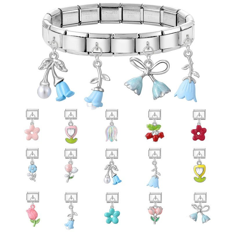 Wholesale Italian Charm Bracelet 9mm DIY Splicing Creative Pendant Stainless Steel Composable Bracelet