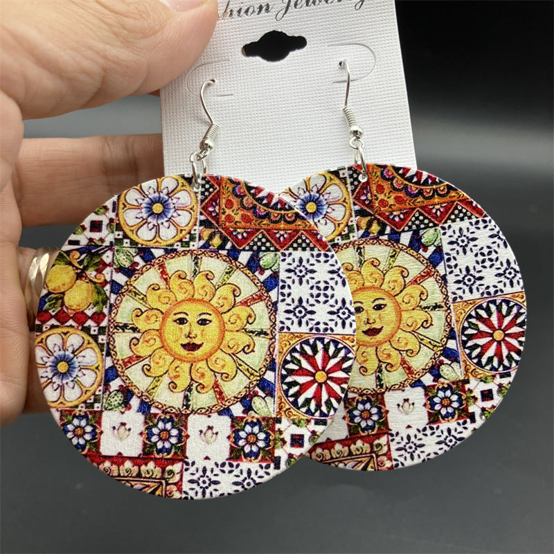Wholesale Vintage Bohemian Ethnic Style Wood Earrings ACC-ES-FX058