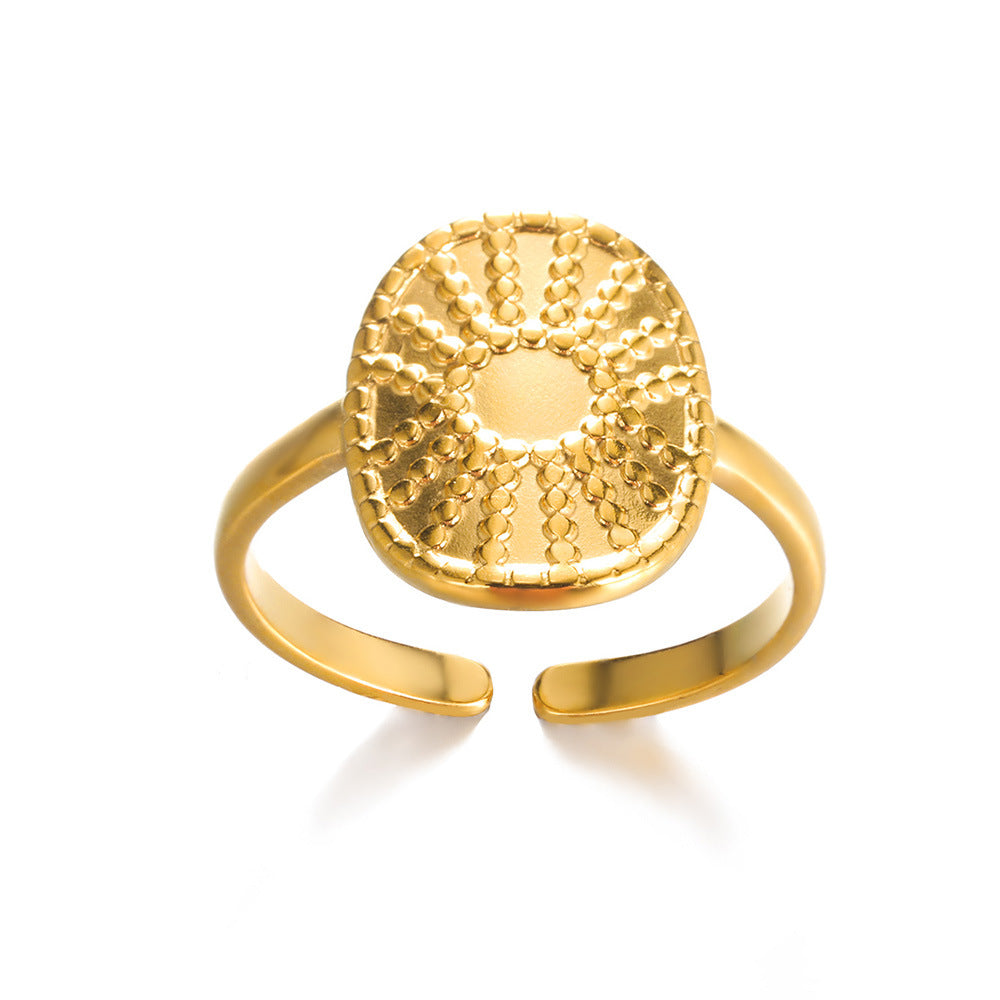 Wholesale Stainless steel vintage flower ring