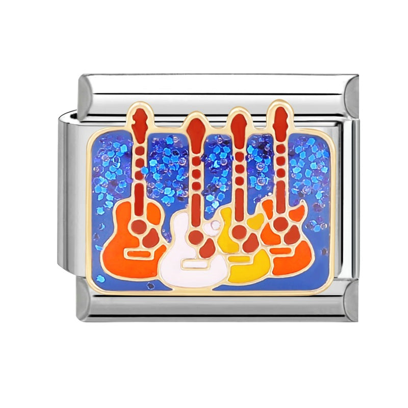 Wholesale Italian Charm Bracelet 9mm DIY Splicing Removable Titanium Steel Blue Series Composable Bracelet