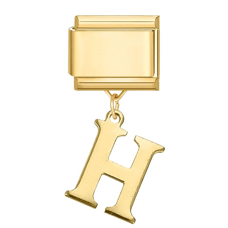 Wholesale 9mm Italian Charm Starter Bracelets DIY Letter Series Stainless Steel Composable Bracelet