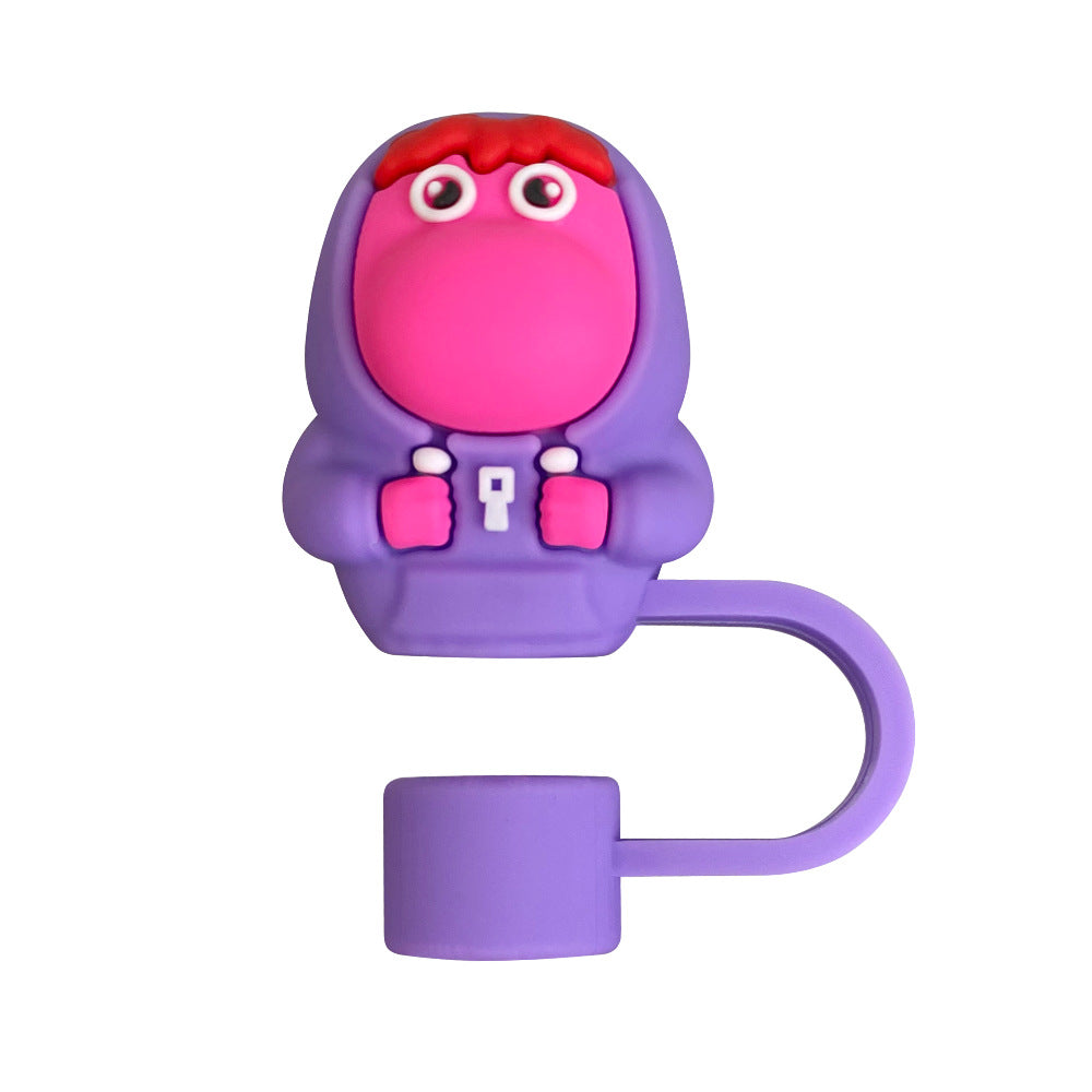 Wholesale 10pcs Cute Cartoon Straw Cover 10mm Straw Tube Cap ACCVIP-SCR-WX012