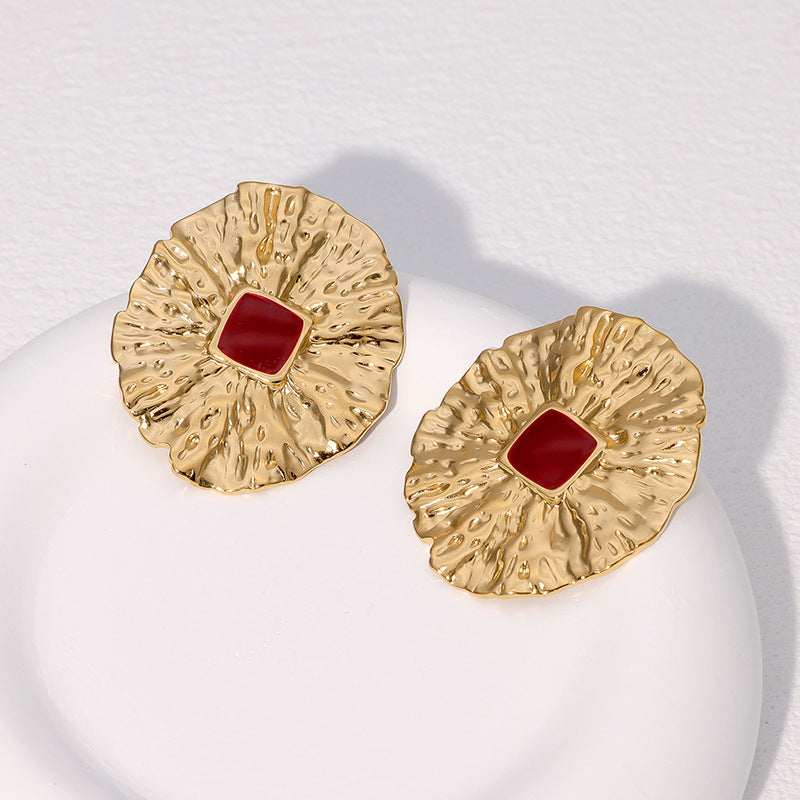 Wholesale retro light luxury stainless steel earrings