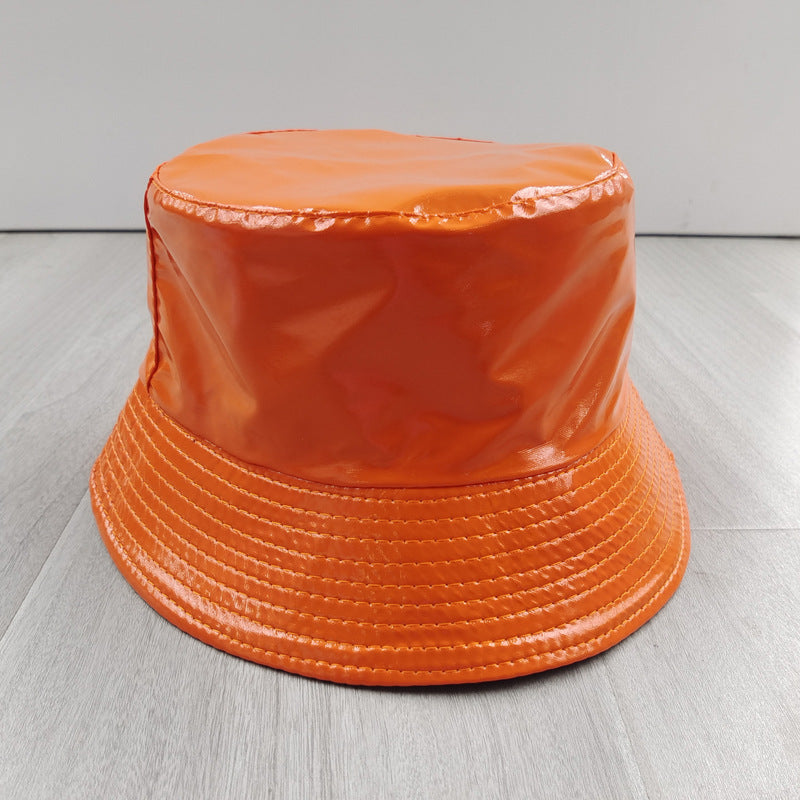 Wholesale  Leather Fisherman Hat Multicolor Trendy Sunscreen Waterproof Basin Hat Bucket Hat
