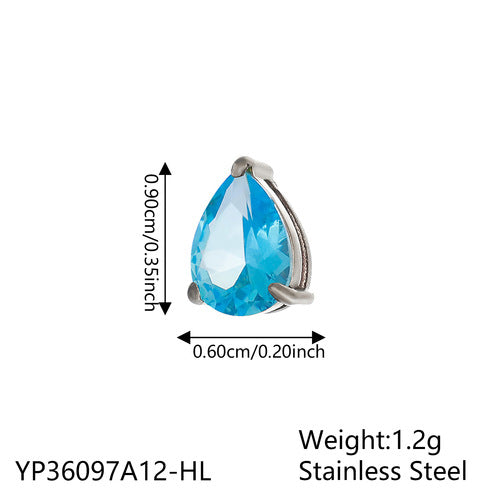 Wholesale December colorful zircon small water droplet DIY pendant