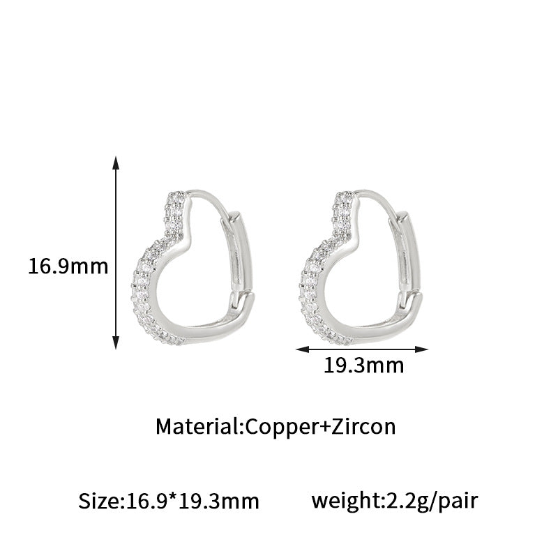 Wholesale circle diamond ear ring zircon ear buckle  light luxury  earrings