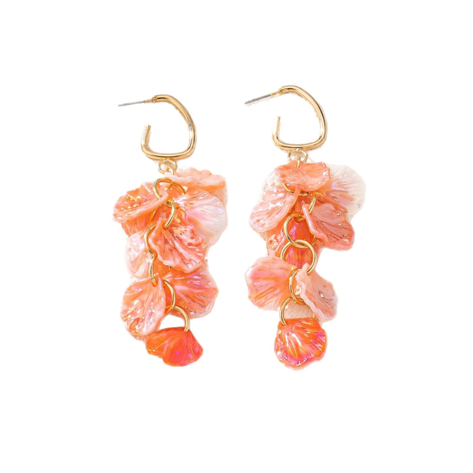 Wholesale Trendy Pink Flower Earrings Acrylic Electroplated Women S Party Jewelry Accessory Boutique Resale Gift