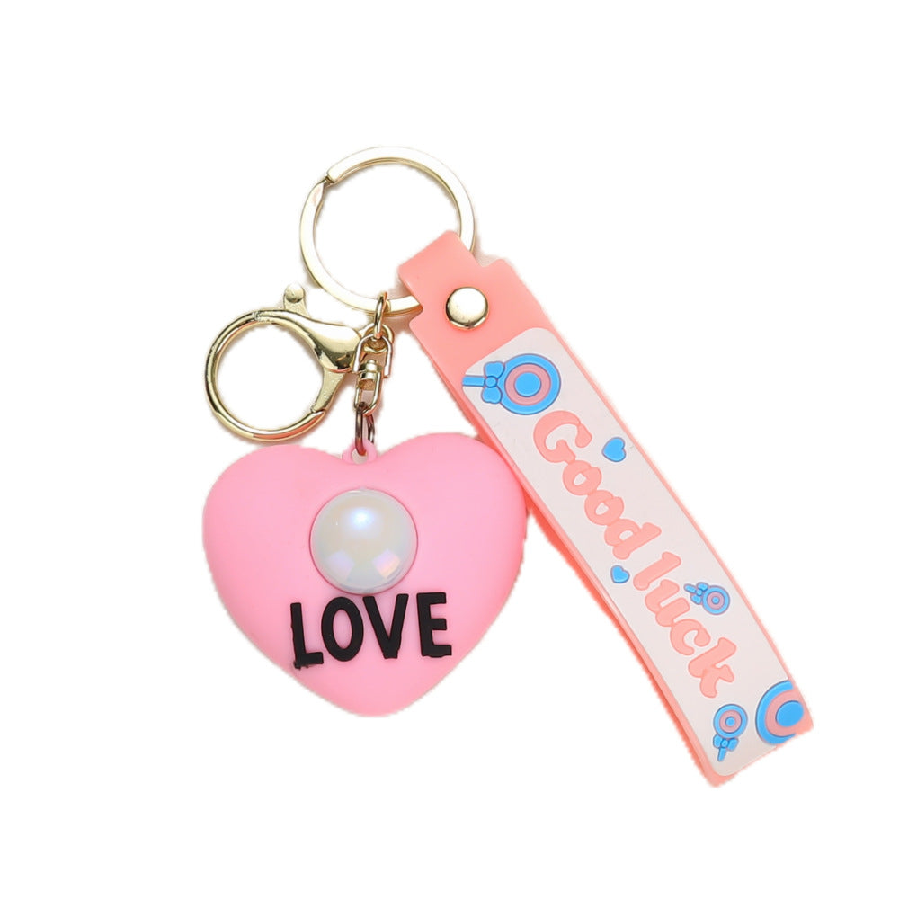Wholesale Valentine' s Day Peach Heart Keychain
