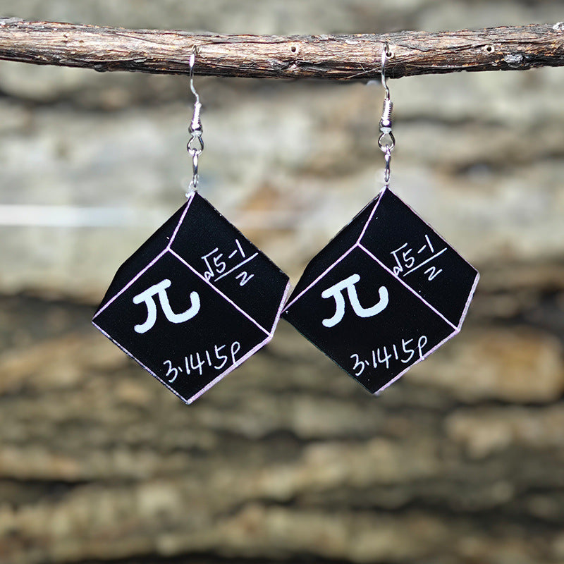 Wholesale Cube plane acrylic question mark earrings