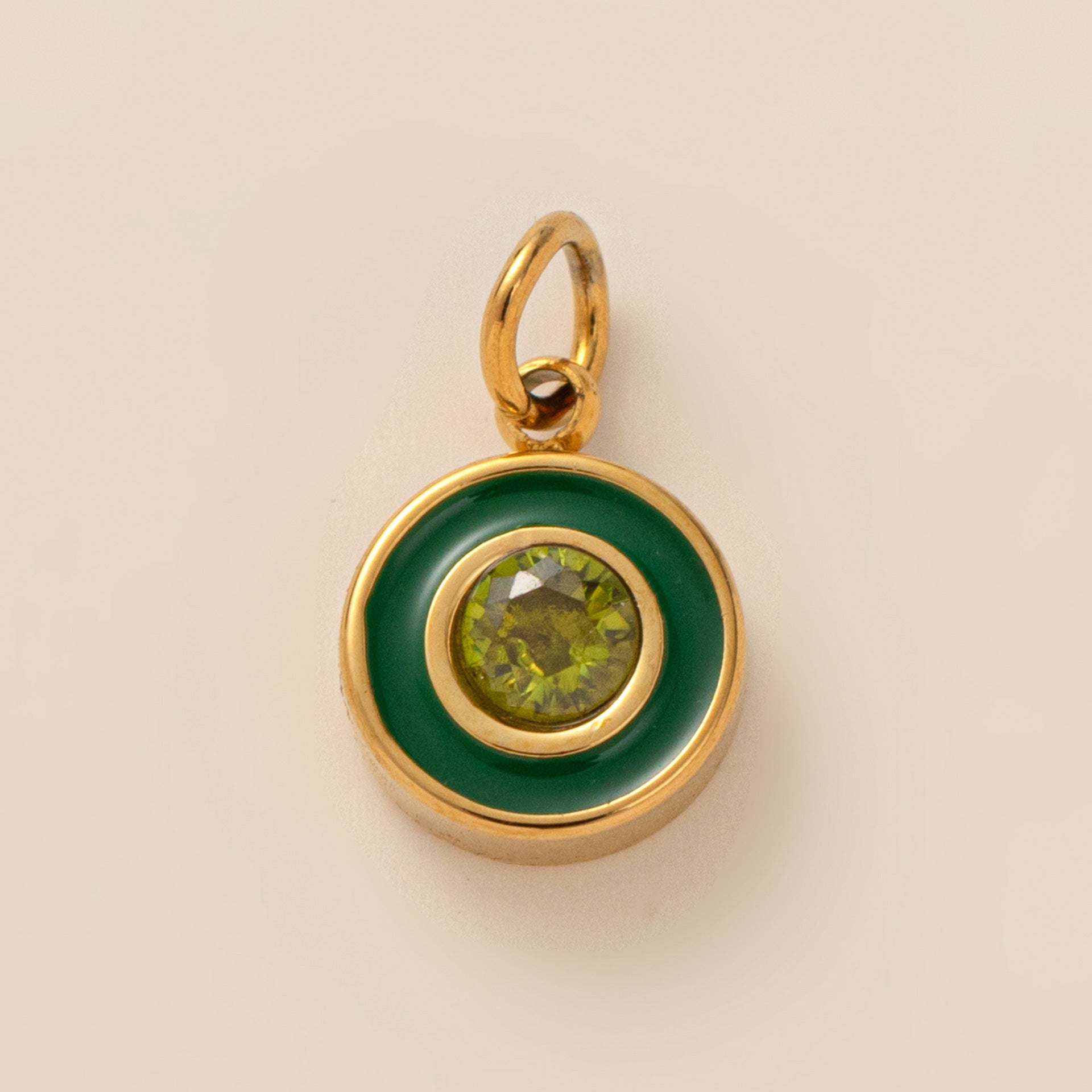 Wholesale Stainless steel electroplated 18K gold December crystal pendant