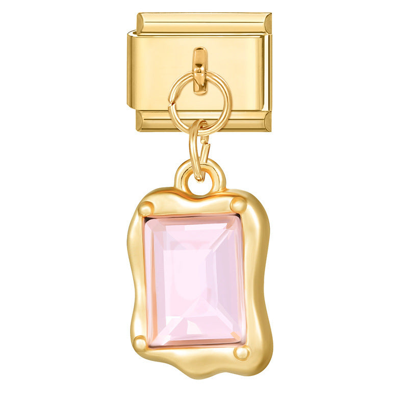 Wholesale Italian Charm Bracelet 9mm DIY Splicing Removable Stainless Steel Gold Base Pendant Composable Bracelet