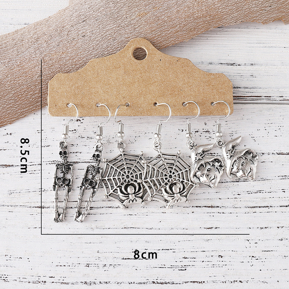 Wholesale 3 Pairs of Halloween Funny Oil Drop Earrings ACC-ES-ChuLian065