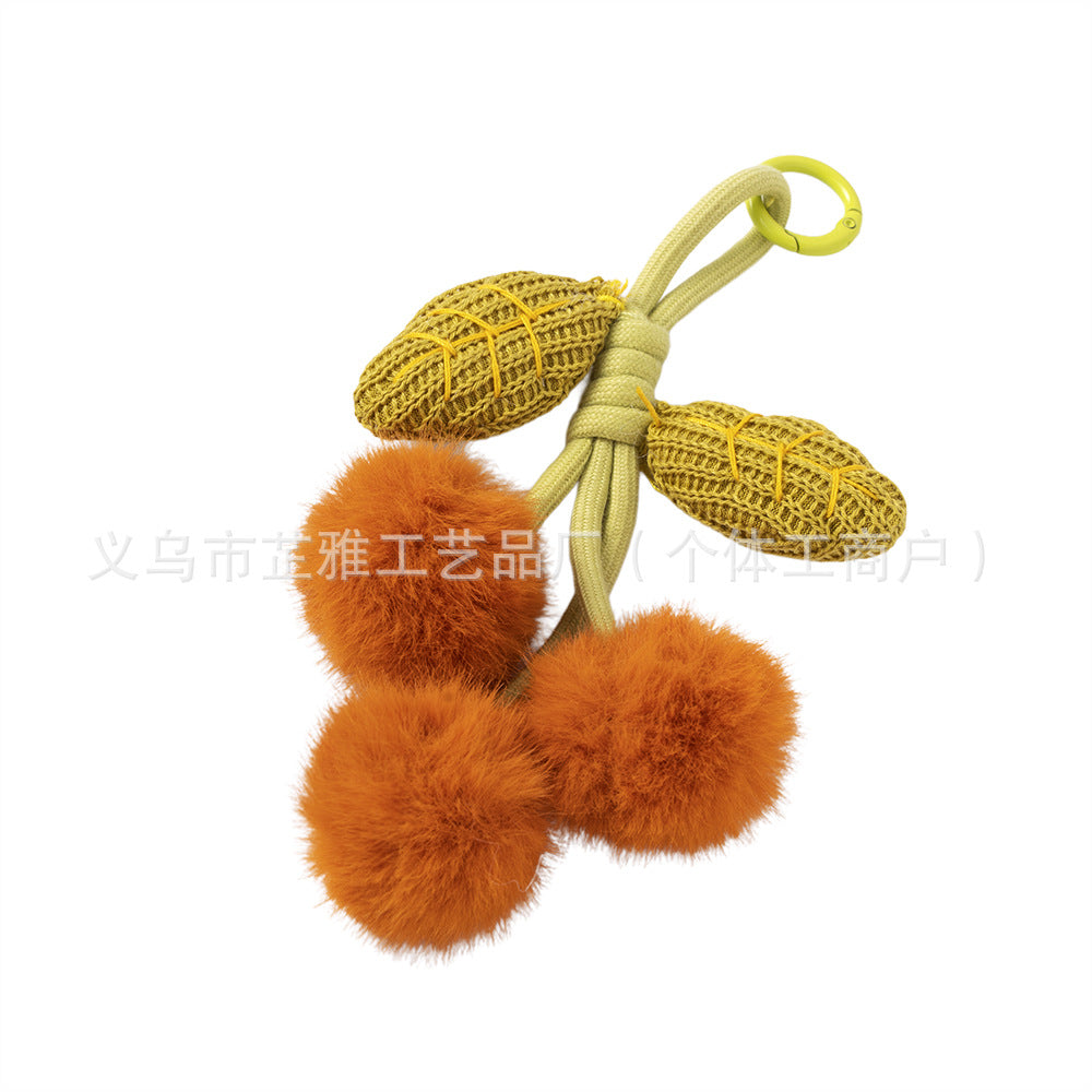 Wholesale  Hand-woven Exquisite Hair Ball Flower Keychains