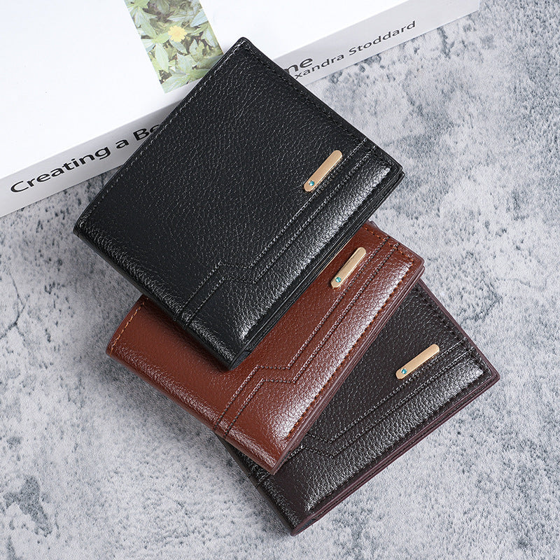 Wholesale Men S Black Faux Leather Wallet Pebble Texture Multi Card Large Capacity Casual Fashion Accessory For Daily Use Or Resale