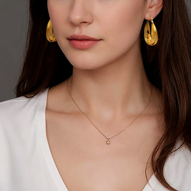 Wholesale retro metal frosted brushed earrings