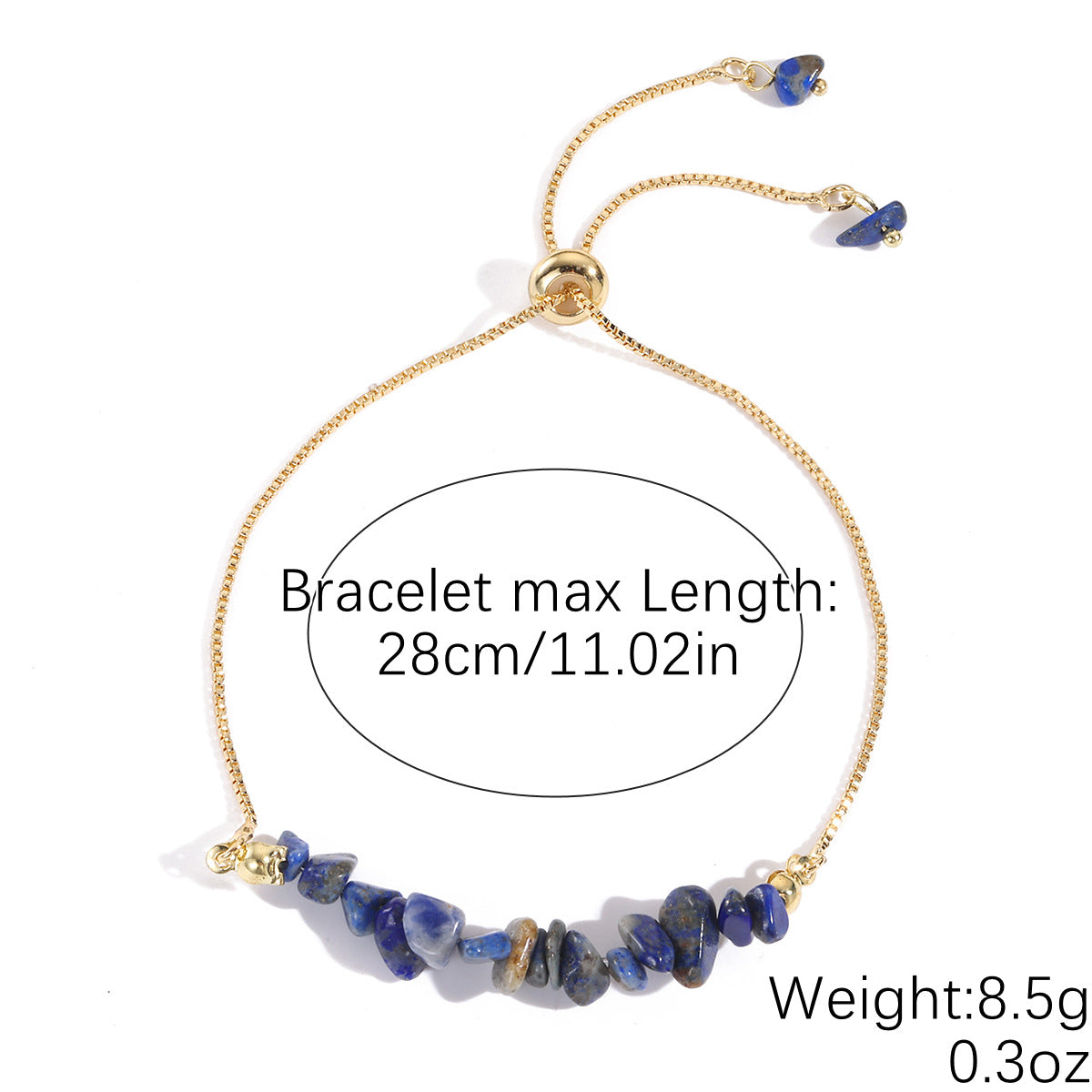 Wholesale  Geometric Irregular Fashion Versatile High-End Natural Colorful Gravel Bracelet Ready-Made Bracelet