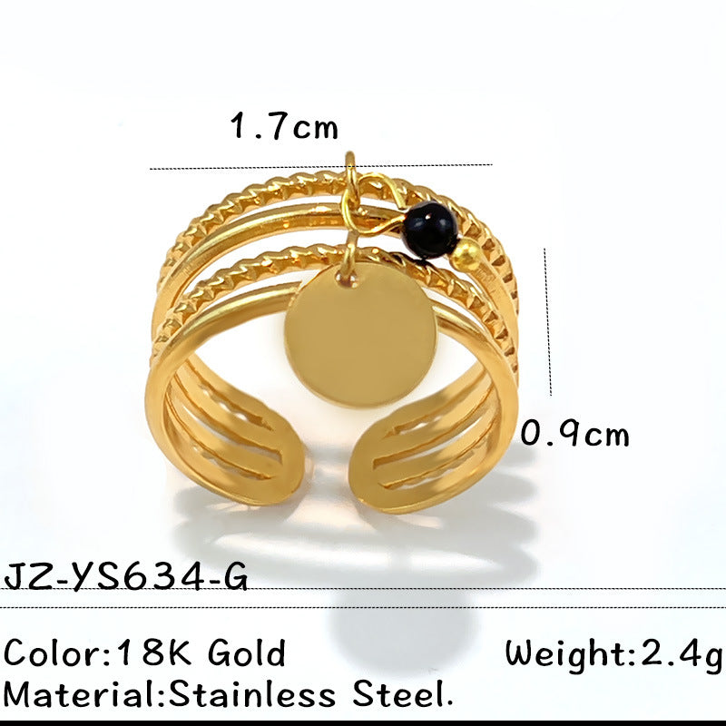 Wholesale Stainless steel starfish shell ring women' s fashion pendant design cross,  titanium steel open ring